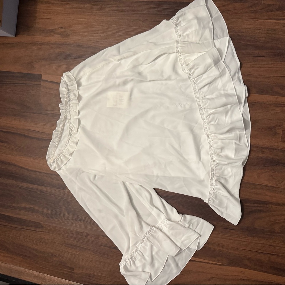 White Ruffle one sleeved dress